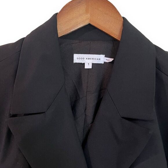 Good American Size 1 (S) Scuba Blazer The Boss 2.0 Double Breasted Shoulder Pads - Picture 6 of 14